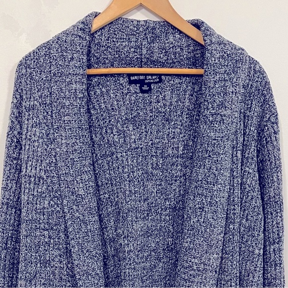 Barefoot Dreams Cozychic Lite Montecito Cardi Heathered Indigo/Stone 3X - Picture 8 of 16